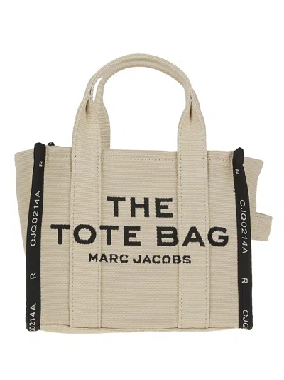 Marc Jacobs Cotton Canvas Small Tote With Adjustable Shoulder Strap In Neutrals