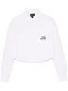 Marc Jacobs Womens The Cropped Text-embroidery Cotton Shirt White In White