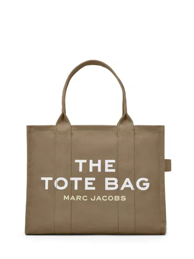 Marc Jacobs Cotton Logo-printed Tote Bag With Double Handles In Brown