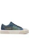 Marc Jacobs The Patchwork Denim Low-top Sneakers In Blue