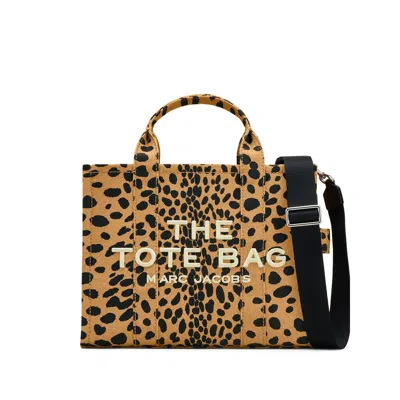 Marc Jacobs The Cheetah Canvas Small Tote Bag In Black Multi
