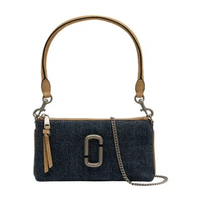 Marc Jacobs Cotton With Leather Trim Shoulder Bag In Navy