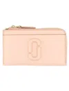 Marc Jacobs Cow Leather Card Holder With Minimalist Design In Pink