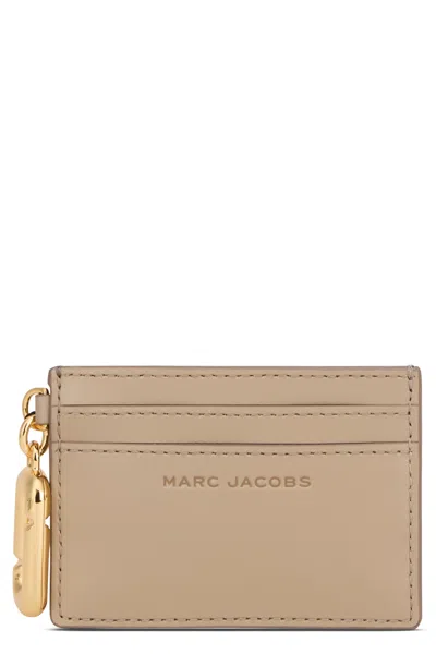 Marc Jacobs Cowhide Leather Card Case In Beige