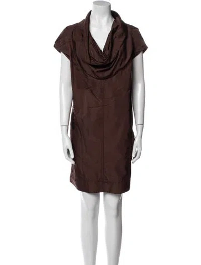 Pre-owned Marc Jacobs Cowl Neck Knee-length Dress In Brown