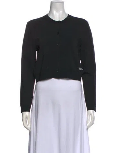 Pre-owned Marc Jacobs Crew Neck Long Sleeve Crop Top In Black