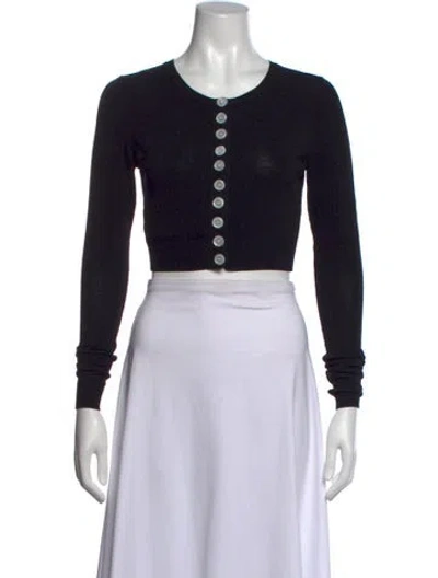 Pre-owned Marc Jacobs Crew Neck Long Sleeve Crop Top In Blue