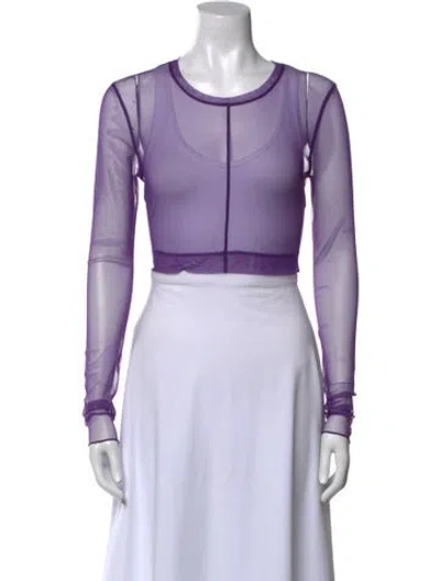 Pre-owned Marc Jacobs Crew Neck Long Sleeve Crop Top In Purple