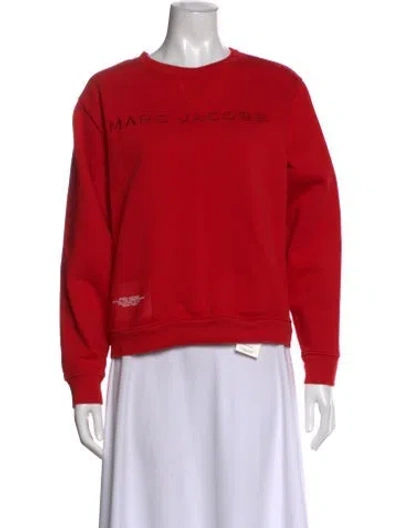Pre-owned Marc Jacobs Crew Neck Long Sleeve Sweatshirt In Red