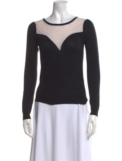 Pre-owned Marc Jacobs Crew Neck Long Sleeve Top In Black