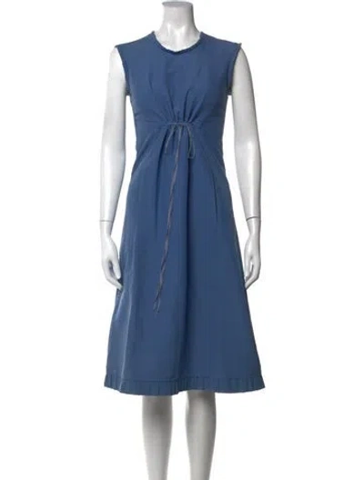 Pre-owned Marc Jacobs Crew Neck Midi Length Dress In Blue