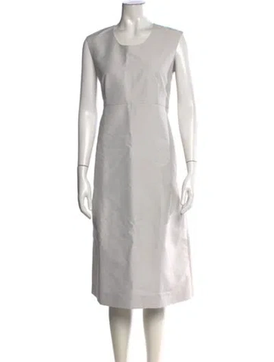 Pre-owned Marc Jacobs Crew Neck Midi Length Dress In Silver