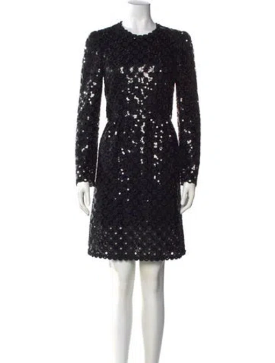 Pre-owned Marc Jacobs Crew Neck Mini Dress In Black