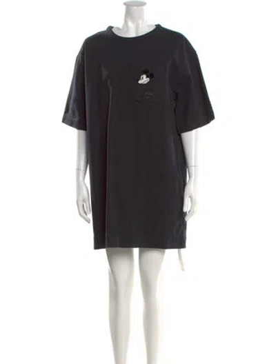 Pre-owned Marc Jacobs Crew Neck Mini Dress In Black
