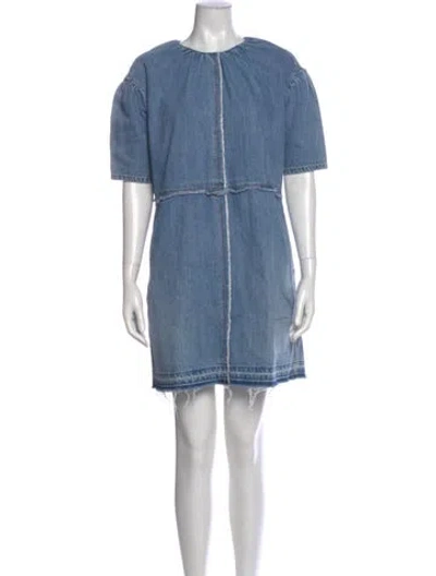 Pre-owned Marc Jacobs Crew Neck Mini Dress In Blue