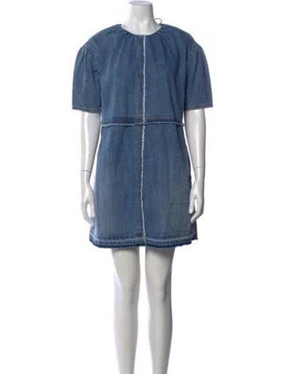 Pre-owned Marc Jacobs Crew Neck Mini Dress In Blue