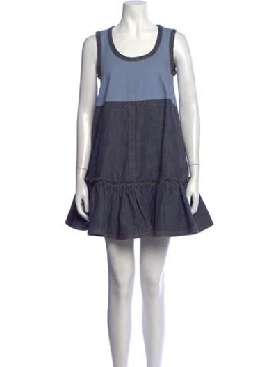 Pre-owned Marc Jacobs Crew Neck Mini Dress In Blue