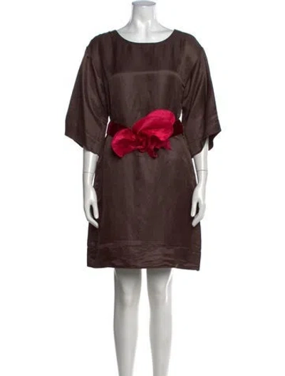 Pre-owned Marc Jacobs Crew Neck Mini Dress In Brown