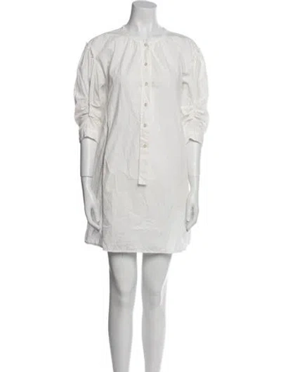 Pre-owned Marc Jacobs Crew Neck Mini Dress In White