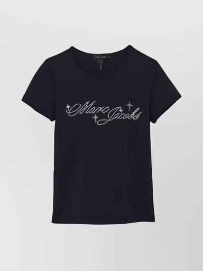 Marc Jacobs Crew Neck Rhinestone Embellishment In Black