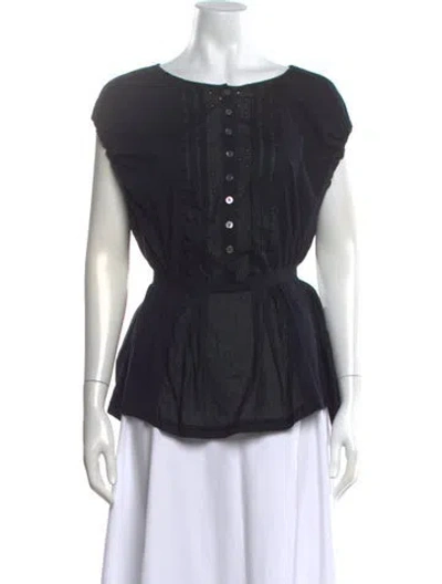 Pre-owned Marc Jacobs Crew Neck Short Sleeve Blouse In Black