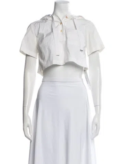Pre-owned Marc Jacobs Crew Neck Short Sleeve Crop Top In White