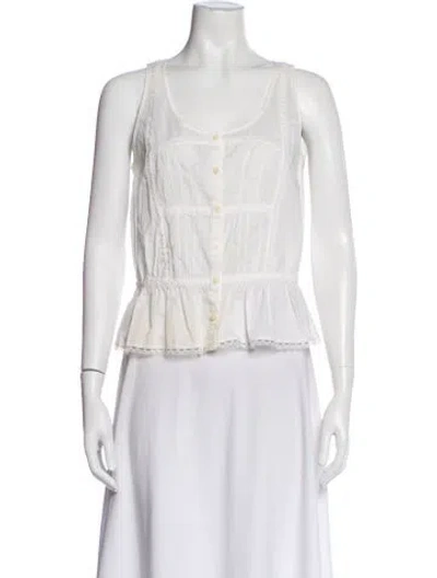 Pre-owned Marc Jacobs Crew Neck Sleeveless Blouse In Neutral