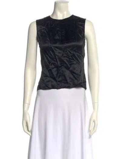 Pre-owned Marc Jacobs Crew Neck Sleeveless Crop Top In Black