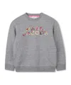 Marc Jacobs Girl's Jeweled Logo Cotton Fleece Sweatshirt In Gray