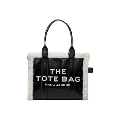 Pre-owned Marc Jacobs Crinkle Shearling Large Tote Bag 'black/white' | Men's Size Onesize