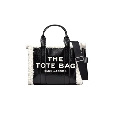 Pre-owned Marc Jacobs Crinkle Shearling Medium Tote Bag 'black/white' | Men's Size Onesize