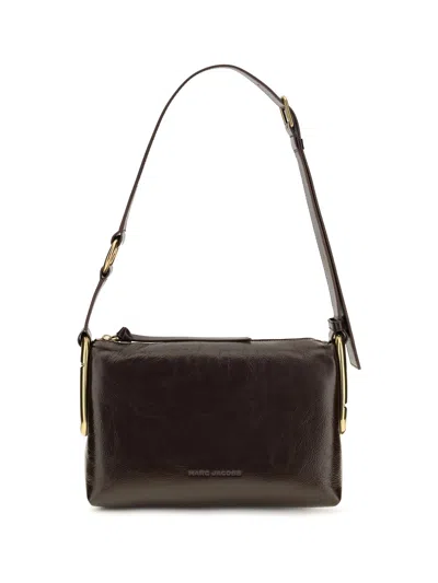 Marc Jacobs Crinkled Calf Leather Shoulder Bag In Brown