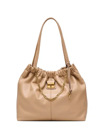 Marc Jacobs Cristina Gathered Shoulder Bag In Neutral