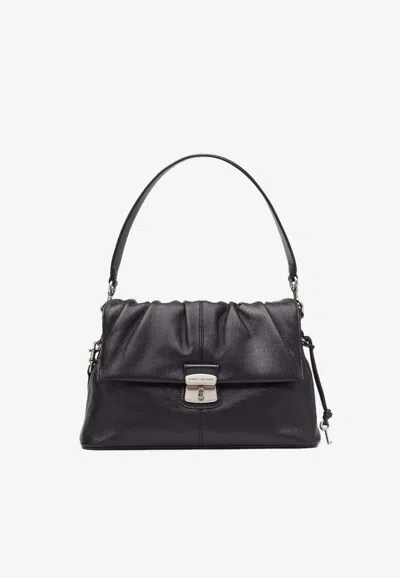 Marc Jacobs Cristina Leather Shoulder Bag In Black