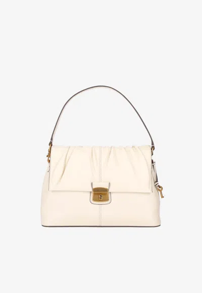 Marc Jacobs Cristina Leather Shoulder Bag In White