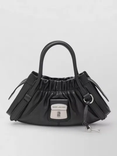 Marc Jacobs Cristina Small Satchel Ruched Top Handles Key Charm In Black