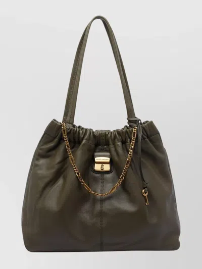 Marc Jacobs Cristina Tote Bag Leather Shoulder Straps In Green