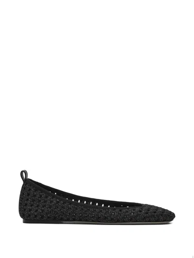 Marc Jacobs Crochet Lace-up Ballet Flats In Black