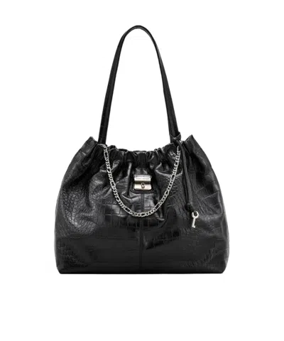 Marc Jacobs Cristina Croc-effect Tote Bag In Black