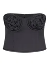 Marc Jacobs Black Satin Rose Corset In Black