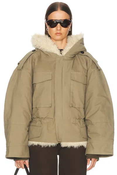 Marc Jacobs Cropped Cargo Parka In Utility Khaki