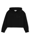 Marc Jacobs Cropped Cotton Hoodie In Black