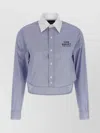 Marc Jacobs Cropped Shirt With Contrast Collar And Cuffs In Blue