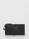 Marc Jacobs Rectangular Leather Clutch Wrist Strap In Black