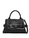 Marc Jacobs The Satchel Dakota Small Black Handbag With Logo Embossed On The Back And Belt Closure In Leather Wo In Black