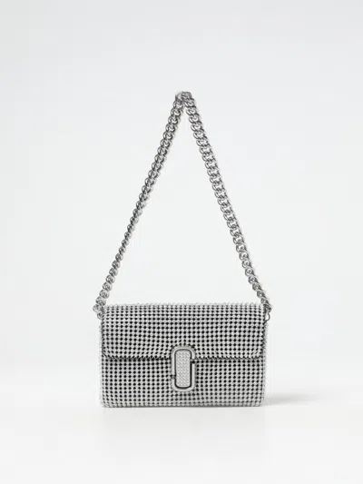 Marc Jacobs Silver Fixed Curb Chain Shoulder Strap Bag In Grey