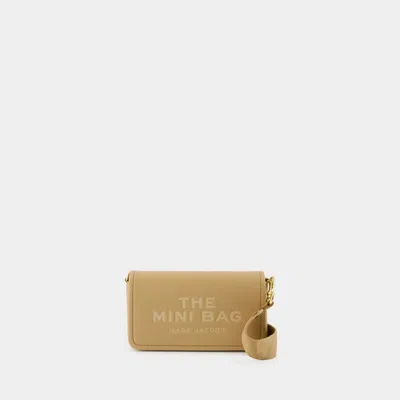 Marc Jacobs Crossbody The Mini Camel Leather Logo In Brown
