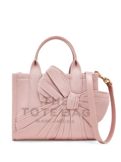 Marc Jacobs Crossbody Tote In Canvas With Oversized Bow In Pink