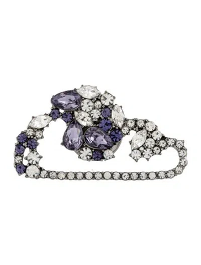 Pre-owned Marc Jacobs Crystal Cloud Brooch In Clear/purple