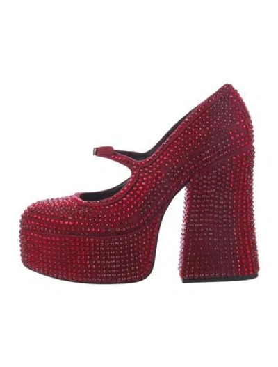 Pre-owned Marc Jacobs Crystal Crystal Embellishments Pumps In Burgundy